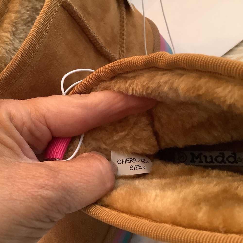 NWT MUDD Camel ankle fur platform boots youth sz. 3 - Picture 11 of 11